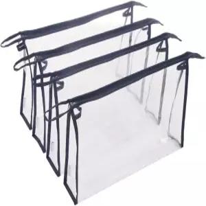 Augbunny 다목적 방수 투명 비닐 지퍼 정리함 화장품 가방 파우치 4팩