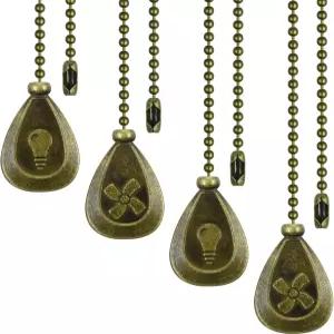 4피스 천장 팬 풀 체인 익스텐더 장식 12인치 클래식 드롭형 펜던트 비즈 볼 코드 라이트 램프 커넥터