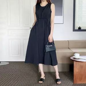 [유야]여성 허리스트링 포켓 나시 롱 원피스 민소매 -FOP0326- 여름