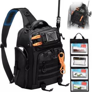 탈착식 루어 랩과 로드 음료 홀더가 있는 BAIXIG 18L 낚시용 슬링백 장비용 태클백