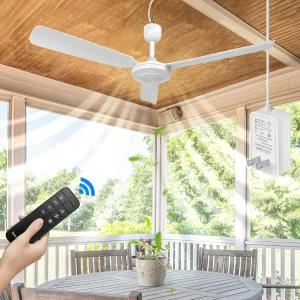 가제보 실내/외 RV 캠핑 텐트 캐노피 비치 3단 3타이머 12V 리모컨 파티오 페르골라(흰색)용 베스트무언트