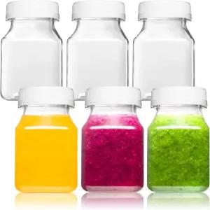 액체용 검은색 뚜껑이 있는 노르칼웨이 4온스 소형 플라스틱 병 진저 샷 웰니스 주스 냉동고 안전 누수