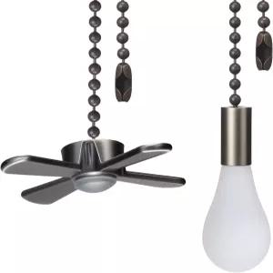 장식용 프로스트 유리 전구와 팬 코드가 있는 SmoTecQ 천장 풀 체인 익스텐더 모든 표준 직경 3mm 및 조명