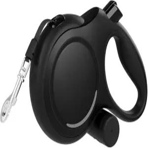 26피트 길이의 접이식 개 목줄 최대 110파운드블랙의 중대형견을 위한 미끄럼 방지 그립이 있는 튼튼한