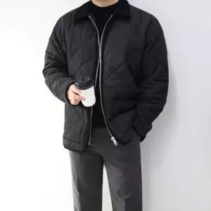 [엠클로]남자 빅사이즈 오버핏 퀼팅 골덴 카라 경량패딩자켓