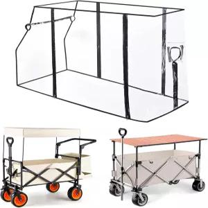 왜건용 레인 커버 접이식 카트 및 유모차용 범용 EVA 방수 캐노피 캠핑용 지퍼 사이드 도어가 있는 경량