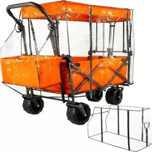 방수 접이식 왜건 레인 커버 부착물 모래 방지 방풍 자외선 저항 카트 탈착식 보호 캠핑 피크닉 정원용