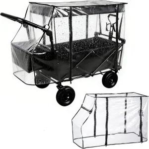 접이식 카트 유모차를 위한 마차 방수 캐노피용 레인 커버 캠핑 피크닉 쇼핑 가든 야외 활동을 지퍼형