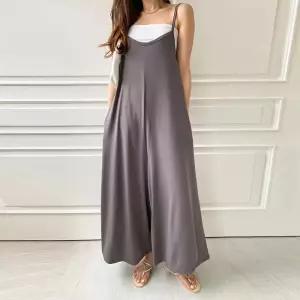 [유야]여성 쿨 스판 끈나시 와이드 점프수트 -FJS0022- 여름