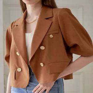 [르니앤맥코이]르니 실버 브로치 린넨 반팔 자켓 MK08JK201HJY