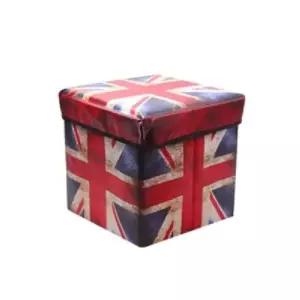 빈티지 유니온잭 수납 스툴