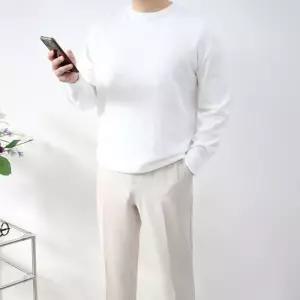 [엠클로]남자 오버핏 빅사이즈 퍼팩트 라운드 긴팔 니트