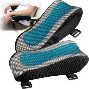 XIFUUXI 사무실 의자 팔걸이 패드 쿨링 젤 컴퓨터 게임용 메모리 폼 인체공학적 쿠션 2팩