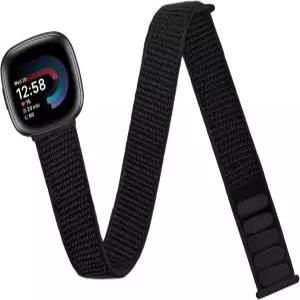 Chinber 나일론 스포츠 발목/팔 밴드 Fitbit Versa Sense Bands 여성용 Elastic Nylon 땋은 스트랩 교체용