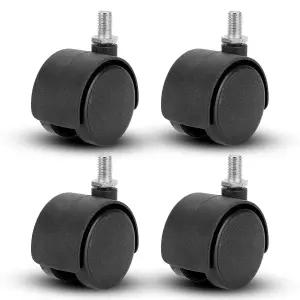 회전 캐스터 4팩 360 범용 플라스틱 나사 소켓 1.5인치 캐비닛 스템 가구 사무실 의자 작업대용 프리미엄