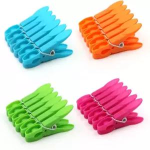 컬러풀한 플라스틱 빨래집게 튼튼한 스프링이 달린 클립 공기 건조용 세트24팩
