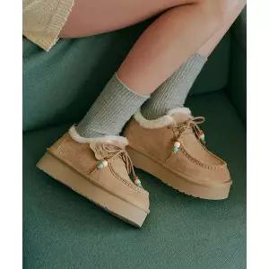 MAC MOC Doongsil 둥실 구슬 하트 참 방한 통굽 어그 로퍼_3color 100871