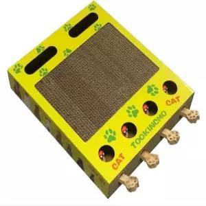 업데이트된 고양이 강화 장난감 실내 위한 스프링 스크래치 보드 및 볼 포함된 4 in 1 상자 운동