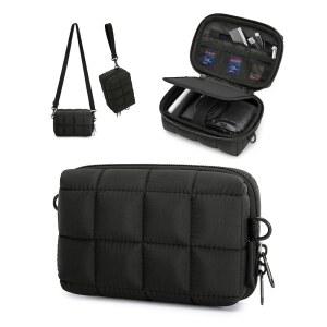 백스마트 디지털 카메라 케이스 2개의 휴대용 통로가 있는 보호용 퍼프 캐논 파워샷 G7X 마크 II III 소니 DSCW800 DSCW830 블랙