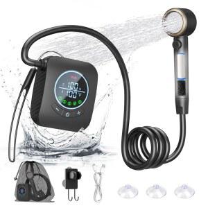 휴대용 샤워 u2013 8000mAh 충전식 캠핑 샤워, 6.0L/min 펌프, 캠핑, 하이킹, 여행, 세탁을 위한 야외 샤워기
