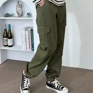 남성 카키 밴딩 힙스터룩 옆포켓 카고 조거팬츠