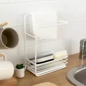 주방 스탠드 다용도 행주 수건 걸이 건조대 수세미 거치대 화이트