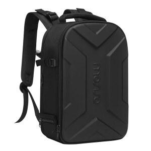 MOSISO 카메라 백팩 DSLR SLR 미러리스 사진 가방 방수 예술적 기하학적 하드쉘 케이스 트리포드 홀더 캐논 니콘 소니 블랙용 15 16인치 노트북 수납공간