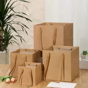 쇼핑백 크라프트 정사각형 종이가방 20x20x20cm 선물용 무지 포장백