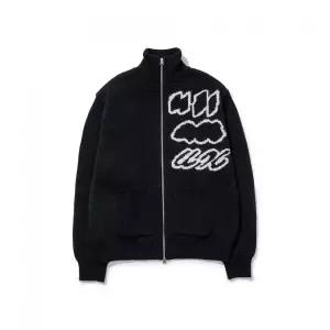 익스프레스홀리데이 EXPRESSHOLIDAY 메리노 울 블랜드 니트 집업_블랙