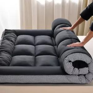 블랙첵 퀸 침대 바닥 매트리스 토퍼 패드 접이식 매트