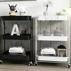 바퀴 주방 트롤리 수납장 이동식 접이식 선반 식당