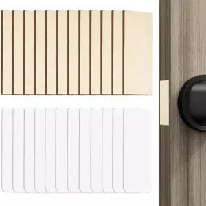 12개의 1인치 x 2-1/4인치 도어 가장자리 구멍 충전판 양면 테이프 포함 나무 커버 및 주방 캐비닛용 힌지