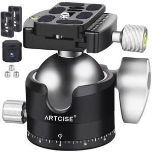 ARTCISE 로우 프로파일 삼각대 헤드 56MM CNC 알루미늄 합금 아르카 스위스 헤비 듀티 DSLR 비디오 카메라 모노포드 캠코더 슬라이더 맥스 로딩 88파운드 40KG