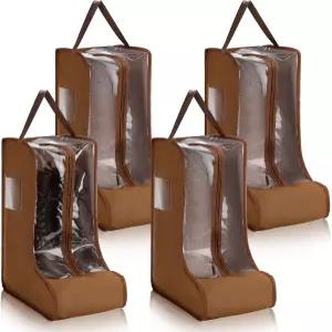 산우타 4종 카우보이 부츠용 갈색 휴대용 가방 키 큰 보관 여행용 및 일상 옷장 신발 캐비닛 기타 가정용