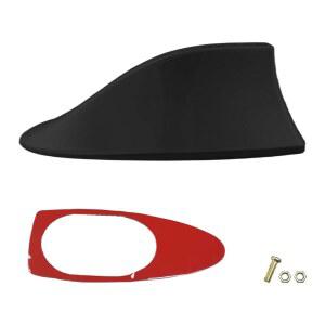 카 샤크 핀 안테나 커버, 접착 테이프가 있는 플라스틱 자동차 신호 루프 에어리얼 커버, 카 트럭 SUV용 유니버설 루프 마운트 안테나 교체 차량 장식 커버(블랙)