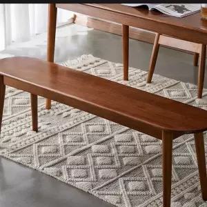 둥근 식탁 벤치 원목 긴 긴의자 다크우드 다이닝