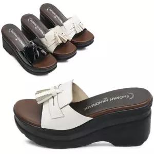 [카미엣뮤즈]태슬 웨지힐 슬리퍼_KM24s219