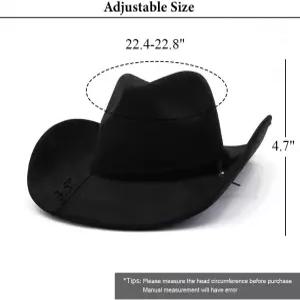 여성용 CCAKXCJJ 웨스턴 카우보이 모자 남성용 와이드 브림 우븐 버클 벨트 스웨이드 클래식 페도라