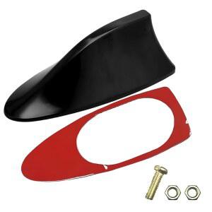 Tuxihap 차량용 샤크 핀 안테나 커버 - 신호 루프 공중 장식 차량 탑 루프 마운트 안테나 커버 교체 - 대부분의 차량용 트럭 SUV(블랙)용 접착 테이프가 있는 차량용 샤크 핀 모양 커버