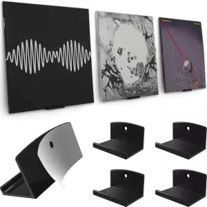 모던 JP 접착 비닐 월 마운트4팩 강력한 홀더 레코드 안전한 간편한 설치 1LP 및 앨범 블랙