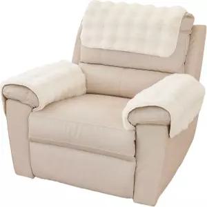 브이탑스 3피스 인조 토끼털 소파 팔걸이 커버 리클라이너 의자 논슬립 플러피 퍼리 헤드레스트 개 세탁