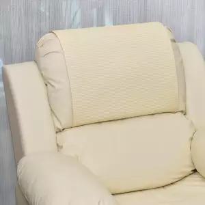 리클라이너 의자용 바이다통 헤드레스트 커버 인조 가죽 가구 슬립커버 비닐 헤드 프로텍터 베이지
