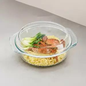 써니 원형 내열유리 오븐용기 전자레인지 조리식기 2000ml