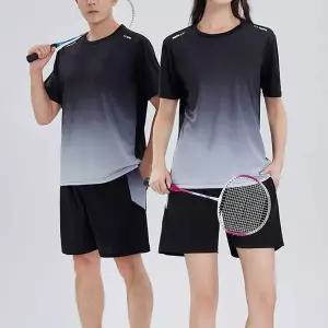 [골드스마일]남녀공용 아이스 그라데이션 반팔 트레이닝복 짐웨어