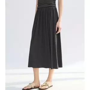 스파이더맨 스커트 여성용 검정 여름 일자 중기장 A라인 프렌치 OPH2