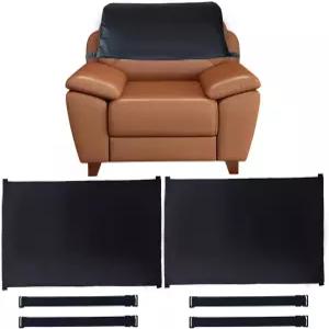 톨레오 2PCS 17 27인치 리클라이너 헤드레스트 커버 모발 보호용 신축성 스트랩이 있는 프로텍터 의자 블랙