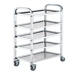 서빙카트 스테인리스 다층 트레이 트롤리 2단 업소용 이동식