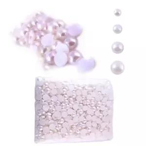 단면비즈 반쪽진주 원형 흰색 (대용량) -4사이즈