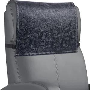 QIELIZI 리클라이너 헤드레스트 프로텍터 미끄럼 방지 커버 소파 가구 거실 사무실 의자용 가죽 조각 블랙