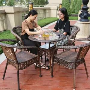 라탄 야외 테이블 인용 발코니 파라솔 라탄야외테이블세트 의자